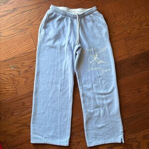 wild fable Light Blue Fleece Sweatpants with White Cherub Graphic